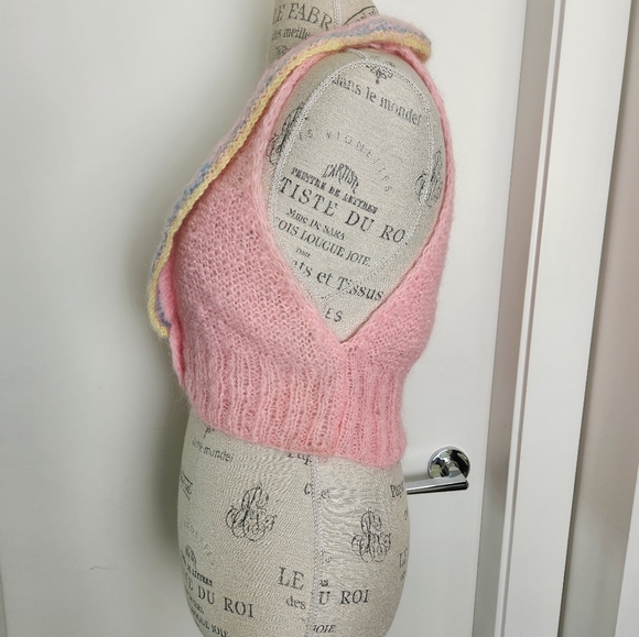 60s Pastel Mohair Cardigan Sweater Vest - Picture 2 of 13